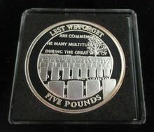 Load image into Gallery viewer, 2008 £5 LEST WE FORGET GIBRALTAR FIVE POUND COIN SILVER PROOF BOX &amp; COA
