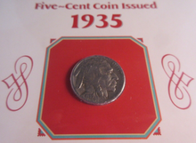 Load image into Gallery viewer, 1935 FIRST NATIONAL PARK ESTABLISHED FIVE CENT COIN &amp; 8C POSTAGE STAMP
