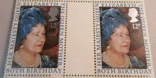 Load image into Gallery viewer, 1980 QUEEN ELIZABETH THE QUEEN MOTHER 80 BIRTHDAY 12p GUTTER PAIRS 20 STAMPS MNH
