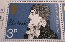 Load image into Gallery viewer, 1971 JOHN KEATS 150TH DEATH ANNIVERSARY 3p BLOCK OF 6 STAMPS MNH
