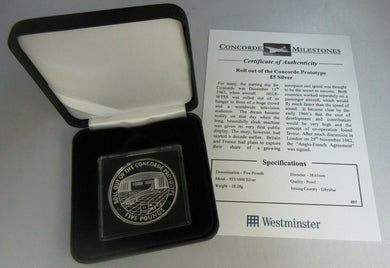 CONCORDE MILESTONES PROTOTYPE ROLL OUT S/PROOF 2006 GIBRALTAR £5 COIN COA BOXED