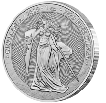 Load image into Gallery viewer, 2019 Germania 5 Mark 1oz .999 fine Silver Proof Coin &amp; Bunc Collectors editions
