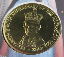 Load image into Gallery viewer, 1952-1992 40TH ANNIV OF THE ACCESSION TO THE THRONE 5 CROWNS COIN COVER PNC
