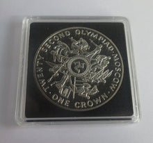 Load image into Gallery viewer, 1980 Moscow Olympics 22nd Olympiad Isle of Man Silver Proof 1 Crown Coin CC2
