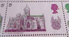 Load image into Gallery viewer, 1969 CATHEDRALS 5d 24 STAMPS MNH WITH TRAFFIC LIGHTS &amp;CLEAR FRONTED FOLDER SHEET
