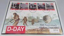 Load image into Gallery viewer, 1994 D-DAY 50TH ANNIVERSARY FIRST DAY COVER 50P COIN COVER PNC,STAMPS,&amp;POSTMARKS
