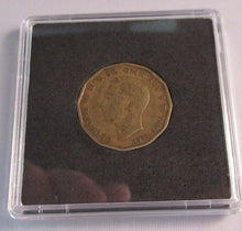 Load image into Gallery viewer, 1946 GEORGE VI BRASS THRUPENCE THREE PENCE KEY DATE HOUSED IN QUAD CAPSULE CC8
