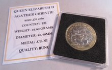 Load image into Gallery viewer, 2020 AGATHA CHRISTIE QEII BUNC £2 TWO POUND COIN WITH QUAD CAPSULE &amp; COA
