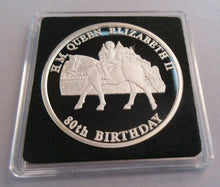 Load image into Gallery viewer, QEII 80th BIRTHDAY - 2008 .999 SILVER PROOF MALAWI 10 KWACHA COIN BOX &amp; COA
