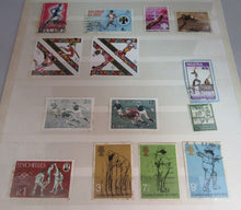 Load image into Gallery viewer, VARIOUS SPORTING ZAMBIA &amp; OTHERS STAMPS WITH CLEAR FRONTED HOLDER
