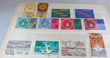 Load image into Gallery viewer, VARIOUS SPORTING CANADA &amp; OTHERS STAMPS WITH CLEAR FRONTED HOLDER
