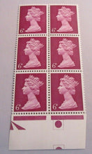 Load image into Gallery viewer, 1967 QUEEN ELIZABETH II BLOCK OF 6 6d STAMPS MNH WITH TRAFFIC LIGHTS
