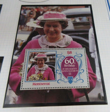 Load image into Gallery viewer, 1986 QUEEN ELIZABETH II 60TH BIRTHDAY MONTSERRAT STAMPS &amp; ALBUM SHEET
