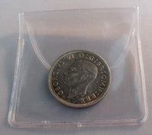 Load image into Gallery viewer, 1944 KING GEORGE VI SIXPENCE 6d SILVER UNC COIN WITH GOLDEN TONE IN CLEAR FLIP
