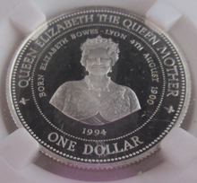 Load image into Gallery viewer, 1994 QUEEN ELIZABETH QUEEN MOTHER SILVER PROOF $1 ONE  DOLLAR COIN SLABBED
