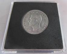 Load image into Gallery viewer, 1940 KING GEORGE VI BARE HEAD .500 SILVER SCOT ONE SHILLING COIN IN QUAD CAPSULE
