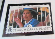 Load image into Gallery viewer, 1991 65TH BIRTHDAY QUEEN ELIZABETH II TURKS &amp; CAICOS STAMPS MNH &amp; ALBUM SHEET
