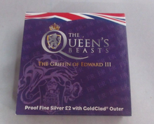 Load image into Gallery viewer, 2021 Queens Beasts £2 Silver proof coin The Griffin of Edward III Only 475!
