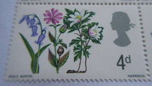 Load image into Gallery viewer, 1966 FLOWERS 4d BLOCK OF 4 STAMPS MNH WITH CLEAR FRONTED STAMP HOLDER
