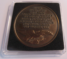 Load image into Gallery viewer, 1961 ABRAHAM LINCOLN GETTYSBURG ADDRESS ANTIQUE BRONZE MEDAL BOX &amp; COA
