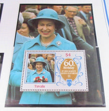 Load image into Gallery viewer, 1986 QUEEN ELIZABETH II 60TH BIRTHDAY TUVALU STAMPS &amp; ALBUM SHEET
