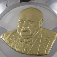 Load image into Gallery viewer, The Churchill Centenary Plate in Sterling Silver with Rolled gold Bust 324 grams
