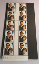 Load image into Gallery viewer, 1981 PRINCE CHARLES &amp; LADY DIANA SPENCER 14p GUTTER PAIRS 20 STAMPS MNH
