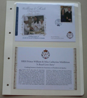 2011 WILLIAM & KATE A ROYAL LOVE STORY - COOKING LESSONS -  COMMEMORATIVE COVER