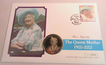 Load image into Gallery viewer, 1900-2002 HM QUEEN ELIZABETH QUEEN MOTHER PROOF GHANA 100 SIKA COIN COVER PNC
