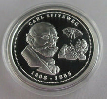 Load image into Gallery viewer, THE GREATEST GERMANS IN REAL SILVER CARL SPITZWEG 1808-1885 S/PROOF MEDAL &amp; COA
