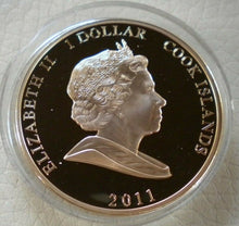 Load image into Gallery viewer, 2011 PRINCE WILLIAM &amp; CATHERINE MIDDLETON COOK ISLANDS  $1 COIN WITHIN CAPSULE
