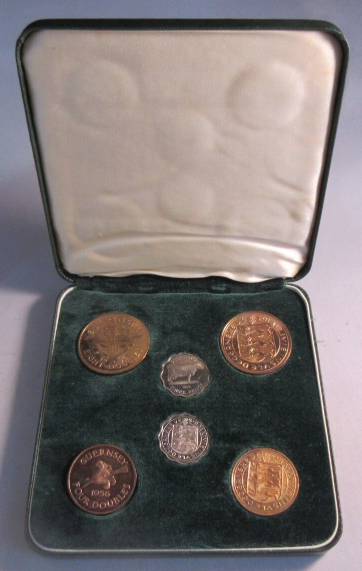 1956 GUERNSEY 6 COIN PROOF SET BEAUTIFULLY BOXED