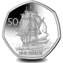 Load image into Gallery viewer, 2021 British Antarctica 50p Coin HMS TERROR 50 Pence Limited Edition Of 2750
