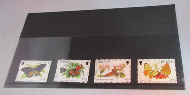 JERSEY BUTTERFLIES DECIMAL STAMPS X 4 MNH IN STAMP HOLDER