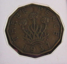 Load image into Gallery viewer, 1937-1997 KING GEORGE VI CORONATION DIAMOND JUBILEE BUNC 3 PENCE COIN COVER PNC
