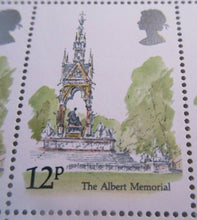 Load image into Gallery viewer, 1980 LONDON LANDMARKS THE ALBERT MEMORIAL 12p BLOCK OF 8 STAMPS MNH
