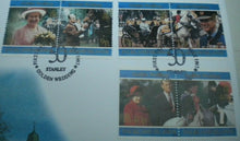 Load image into Gallery viewer, 1947-1997 GOLDEN WEDDING ANNIVERSARY, £5 CROWN COIN FIRST DAY COVER PNC &amp; INFO
