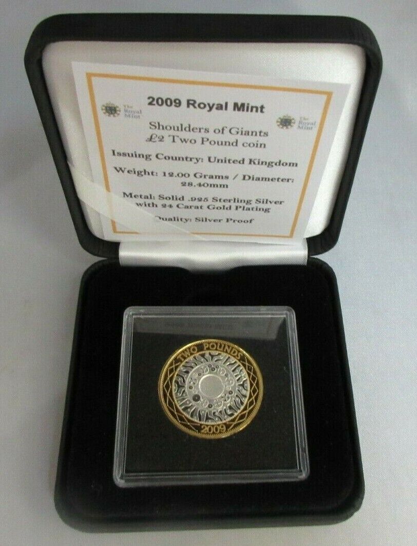 2009 £2 SHOULDERS OF GIANTS SILVER PROOF TWO POUND COIN BOXED ROYAL MINT COIN