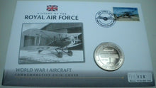 Load image into Gallery viewer, 2008 WORLD WAR 1 AIRCRAFT - HISTORY OF THE RAF - PROOF 1 CROWN  COIN COVER PNC
