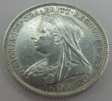 Load image into Gallery viewer, 1897 QUEEN VICTORIA VEILED HEAD 6d SIXPENCE IN CLEAR FLIP

