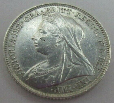 1897 QUEEN VICTORIA VEILED HEAD 6d SIXPENCE IN CLEAR FLIP