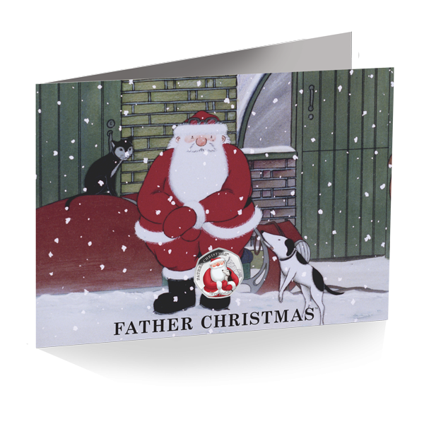 Father Christmas 50p - 2021 Coloured Cupro Nickel Diamond Finish in Card - BIOT