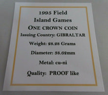 Load image into Gallery viewer, 1995 ISLAND GAMES GIBRALTAR PROOF LIKE ONE CROWN COIN BOX &amp; COA
