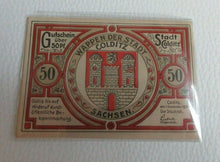 Load image into Gallery viewer, 1921 COLDITZ CASTLE 50 PFENNING BANK NOTE SERIES OF SIX DIFFERENT NOTES
