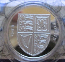 Load image into Gallery viewer, 2009 UK SHIELD OF ARMS £1 ONE POUND SILVER PROOF COIN BOX AND COA
