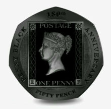 Load image into Gallery viewer, GIBRALTAR 2020 Fifty Pence Anniversary Penny Black Stamp 50p Black Coin
