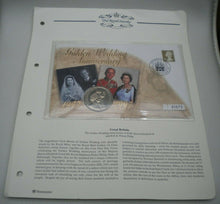 Load image into Gallery viewer, 1947-1997 GOLDEN WEDDING ANNIVERSARY, £5 CROWN COIN FIRST DAY COVER PNC &amp; INFO
