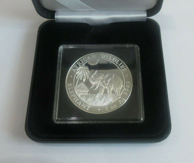 2017 AFRICA WILDLIFE ELEPHANT 100 SHILLINGS 1oz .999 BU silver in Quad Box