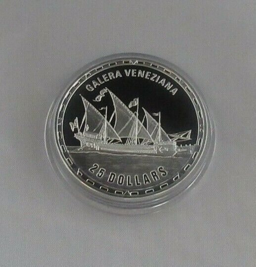 2007 Legendary Fighting Ships GALERA VENZIANA $25 Dollar Silver Proof 1oz COIN