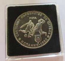 Load image into Gallery viewer, 1982 WORLD CUP BULGARIA 1980 PROOF 5 LEVA COIN BOX &amp; COA
